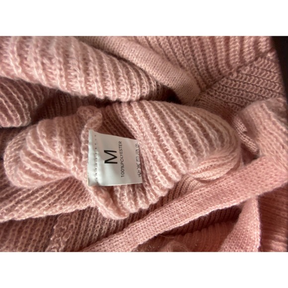 Pink Ribbed Knit Beanie Hat Winter Warm Fashion Accessory size M - Picture 4 of 4